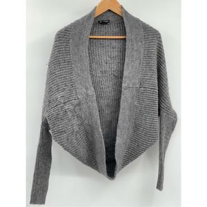 Club Monaco Sweater Shrug Women Medium/Large Gray Alpaca Wool Blend Long Sleeve
